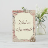  Frans Schrijven Paris Rooster typografie Kaart (Staand voorkant)