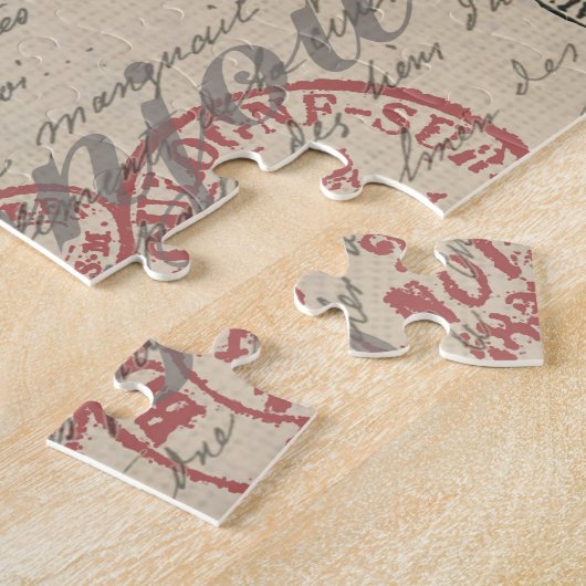  Frans Schrijven Paris Rooster typografie Legpuzzel (Zijkant)