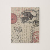  Frans Schrijven Paris Rooster typografie Legpuzzel (Verticaal)