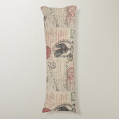  Frans Schrijven Paris Rooster typografie Lichaamskussen (Voorkant Verticaal)