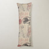  Frans Schrijven Paris Rooster typografie Lichaamskussen (Achterkant (Verticaal))