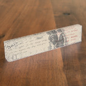  Frans Schrijven Paris Rooster typografie Naambordje (Zijkant)