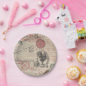  Frans Schrijven Paris Rooster typografie Papieren Bordje (Feest)