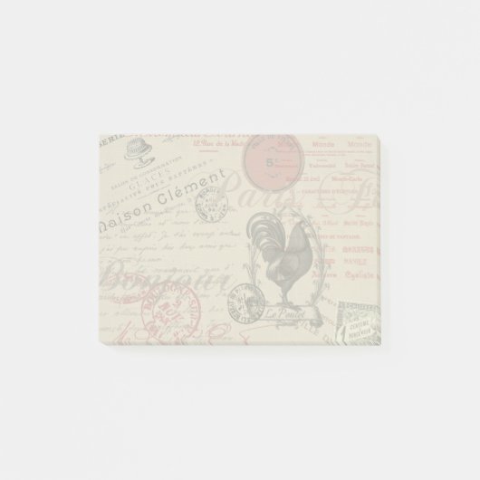  Frans Schrijven Paris Rooster typografie Post-it® Notes (Voorkant)