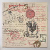  Frans Schrijven Paris Rooster typografie Poster (Voorkant)