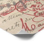  Frans Schrijven Paris Rooster typografie Poster (Hoek)