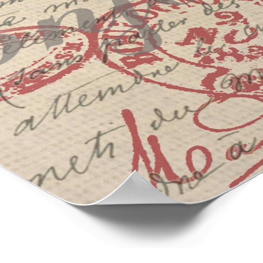  Frans Schrijven Paris Rooster typografie Poster (Hoek)