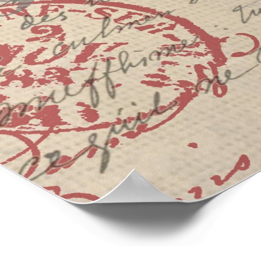 Frans Schrijven Paris Rooster typografie Poster (Hoek)