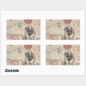  Frans Schrijven Paris Rooster typografie Rechthoekige Sticker (Vel)