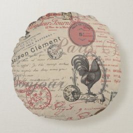  Frans Schrijven Paris Rooster typografie Rond Kussen