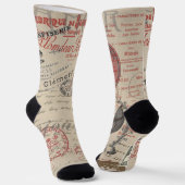  Frans Schrijven Paris Rooster typografie Sokken (Gebogen)