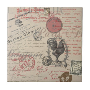  Frans Schrijven Paris Rooster typografie Tegeltje