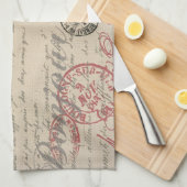  Frans Schrijven Paris Rooster typografie Theedoek (Quarter Fold)