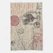  Frans Schrijven Paris Rooster typografie Theedoek (Verticaal)