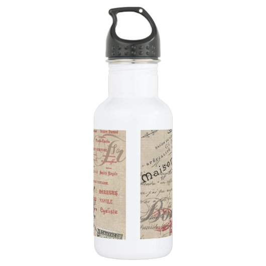  Frans Schrijven Paris Rooster typografie Waterfles (Achterkant)