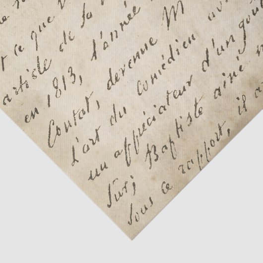 Frans Script Aged Paper -weefselpapier Tissuepapier (Detail)