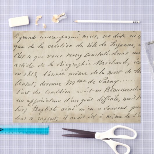 Frans Script Aged Paper -weefselpapier Tissuepapier (Craft)