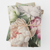 Frans script beeldende kunst rozen antiek kant inpakpapier vel (In situ)