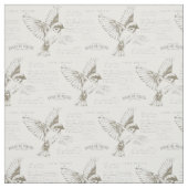 Frans Script  Bird Carte Postale  Stof (Swatch)