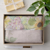 Frans  Script Bloemen Zonnebloem Waterverf Tissuepapier (Geschenk)