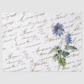 Frans Script  Blue Wildflower Tissuepapier (Voorkant)