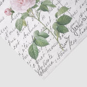 Frans Script Blush Roos Bird Briefkaart Tissuepapier (Detail)