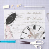 Frans Script  Clock Lady Bird Tissuepapier (Craft)