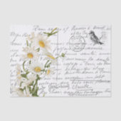 Frans Script Daisy Flower Bird Briefkaart Tissuepapier (Voorkant)