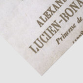 Frans Script Decoupage Handgeschreven Note Bonapar Tissuepapier (Detail)