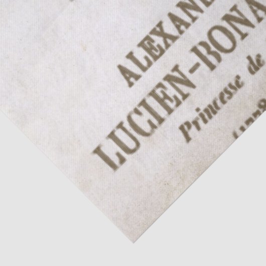 Frans Script Decoupage Handgeschreven Note Bonapar Tissuepapier (Detail)