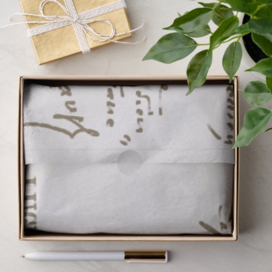 Frans Script Decoupage Handgeschreven Note Bonapar Tissuepapier (Geschenk)