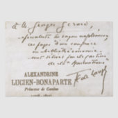 Frans Script Decoupage Handgeschreven Note Bonapar Tissuepapier (Voorkant)