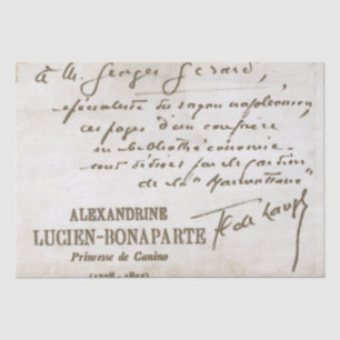 Frans Script Decoupage Handgeschreven Note Bonapar Tissuepapier