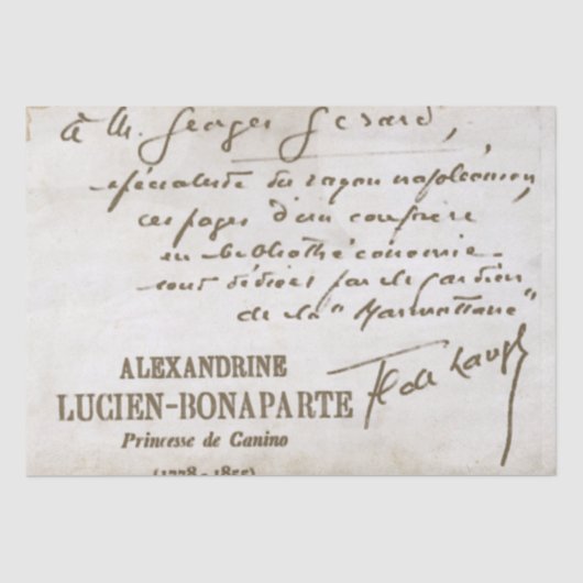 Frans Script Decoupage Handgeschreven Note Bonapar Tissuepapier (Voorkant)