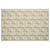 Frans script, Eiffel Tower en Parisian Postage Stof (Fat Quarter)