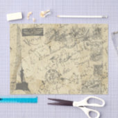 Frans script, Eiffeltoren en Parisian Postage Tissuepapier (Craft)