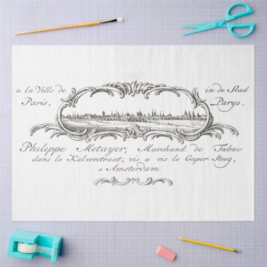  Frans script Ephemera Decoupage Tissuepapier (Craft)