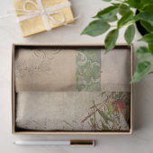  Frans script Ephemera Floral Eiffeltoren Tissuepapier (Geschenk)