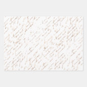 Frans Script Fleur de Lis Roos Gold Blush Pink Inpakpapier Vel (Voorkant)