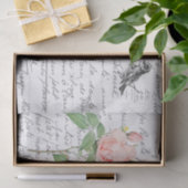 Frans Script  Fragrant Roos Bird Briefkaart Tissuepapier (Geschenk)