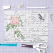 Frans Script  Fragrant Roos Bird Briefkaart Tissuepapier (Craft)