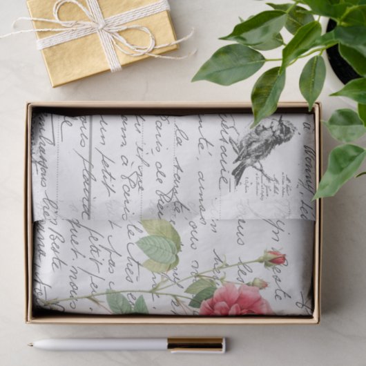 Frans Script Frans Roos Bird Briefkaart Tissuepapier (Geschenk)