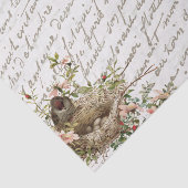 Frans Script Gold Bird Nest Flowers  Tissuepapier (Detail)