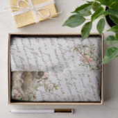 Frans Script Gold Bird Nest Flowers  Tissuepapier (Geschenk)