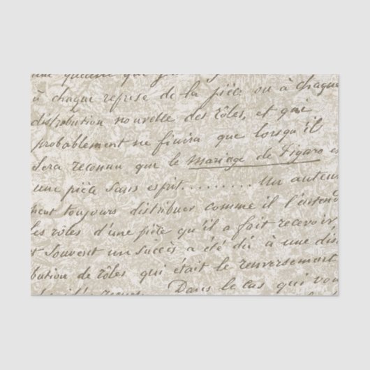 Frans Script Gold Floral  Tissuepapier (Voorkant)