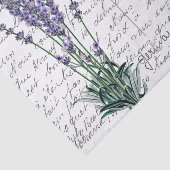 Frans Script Lavendel  Vogel Briefkaart Tissuepapier (Detail)