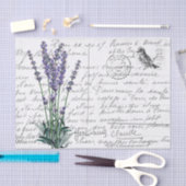 Frans Script Lavendel  Vogel Briefkaart Tissuepapier (Craft)