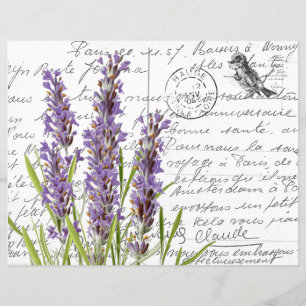 Frans Script  Lavender Bird Briefkaart