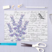 Frans Script  Lavender Bird Briefkaart Tissuepapier (Craft)