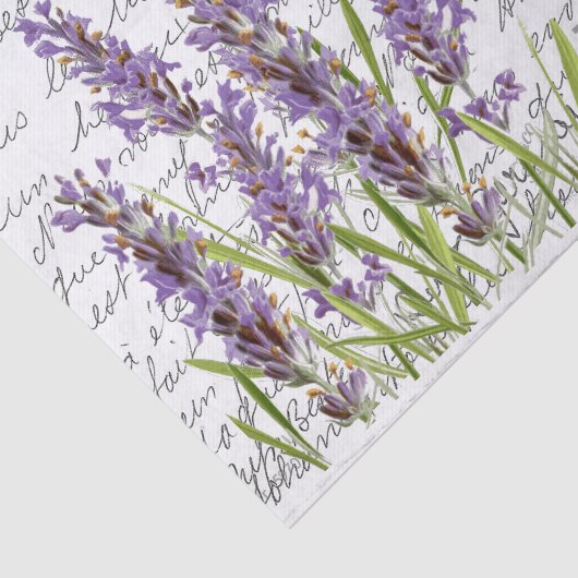 Frans Script  Lavender Bird Briefkaart Tissuepapier (Detail)